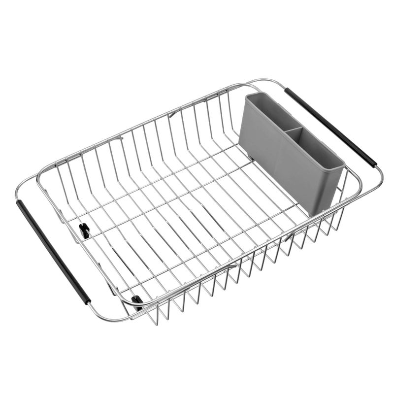 iPEGTOP Cutlery Utensil Silverware Drying Rack Basket Holder with Hooks - Flatware Storage Solution for Kitchen Dish Drainer Dish Drying Rack, Grey - Image 5